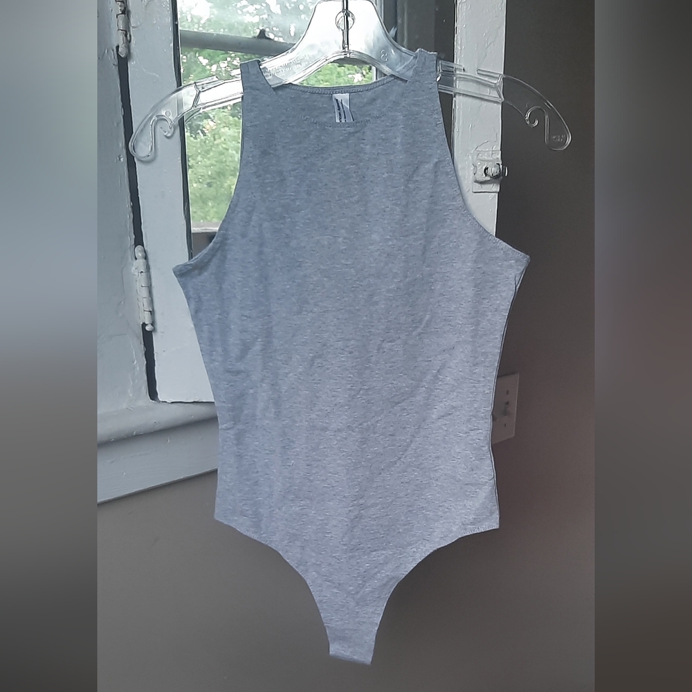 NWT American Apparel Heather Grey Thong Bodysuit, S